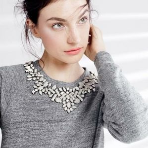 NWT J Crew Bib Necklace Sweatshirt Size XS